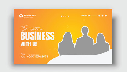 Corporate YouTube thumbnail for live workshop promotion Social media web banner and Editable Modern Video Thumbnail cover	