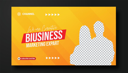 Corporate YouTube thumbnail for live workshop promotion Social media web banner and Editable Modern Video Thumbnail cover	