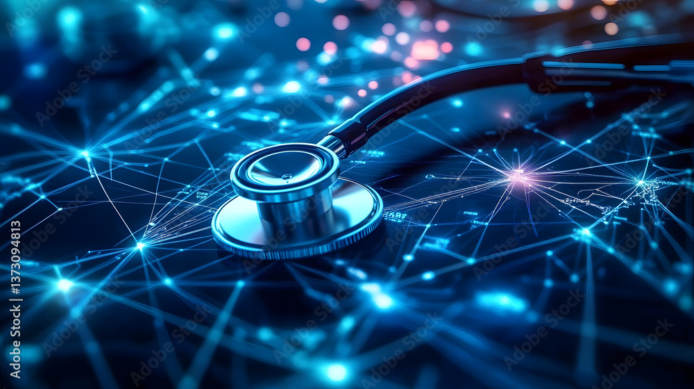 Aufkleber digital healthcare network: interconnected systems and data