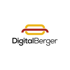 Digital burger food and restaurant  logo design editable vector  business brand identity ideas 