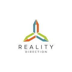 Reality direction towers city  logo design editable vector  business brand identity ideas 