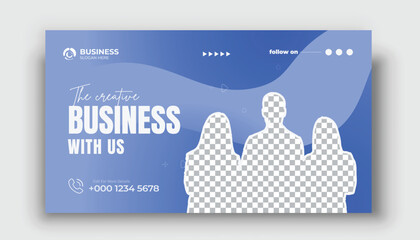 Corporate YouTube thumbnail for live workshop promotion Social media web banner and Editable Modern Video Thumbnail cover	