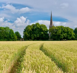 church in the field, English landscape 