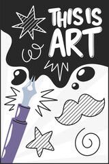 Art banner calligraphy writing pen