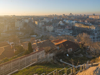 Panorama of Plovdiv city from Nebet Tepe hill, Bulgaria
