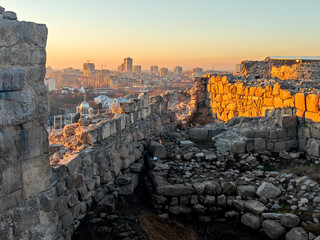 Panorama of Plovdiv city from Nebet Tepe hill, Bulgaria