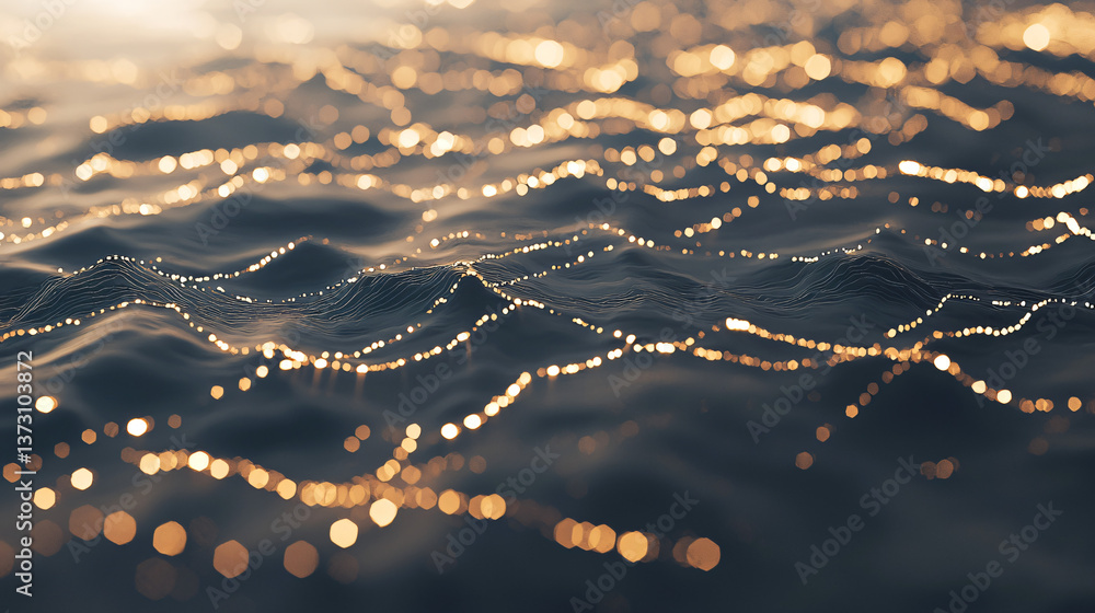 Poster serene water surface captured with a soft blur effect creating a calming and dreamy visual perfect f