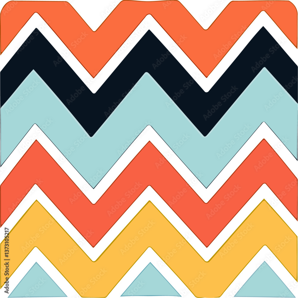 Poster dynamic zigzag pattern with vibrant color scheme