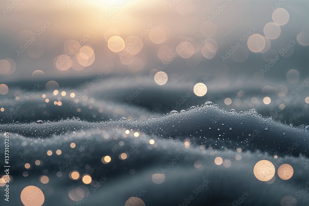 Poster monsoon grey abstract bokeh background featuring soft gradients and enchanting light effects