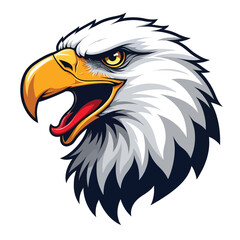 Obraz premium Vintage colorful angry eagle head mascot vector with white background