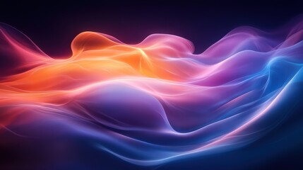 Fototapeta premium Abstract Colorful Wave Lines with Soft Glow and Fluid Motion
