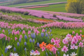 Obraz premium Vibrant Blossoms in Spring Countryside Meadows