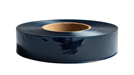 Spiral duct tape roll placed on a white background