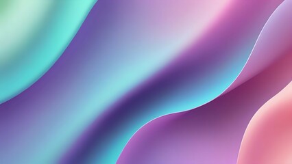 Abstract pastel gradient background with soft, flowing curves and smooth transitions between turquoise, purple, and pink hues, ideal for presentations, websites, or digital art.