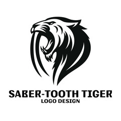 Saber Tooth Tiger Vector Logo Design