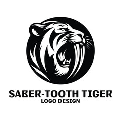 Saber Tooth Tiger Vector Logo Design