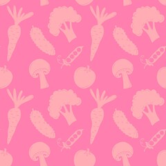 Cartoon food seamless vegetables pattern for wrapping paper and fabrics and linens and kids clothes print