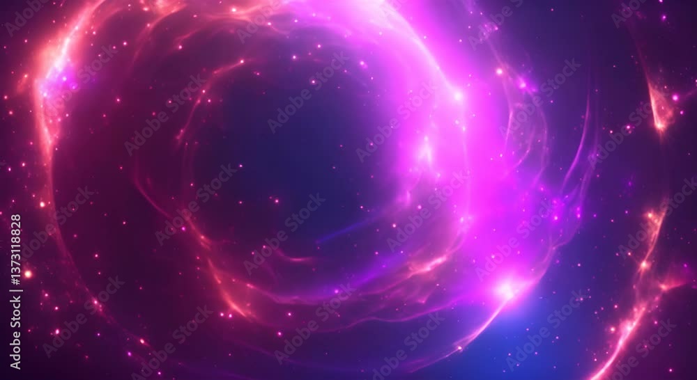 Poster loop animation of space nebula towards light loop animation glowing galaxies and stars passing foota