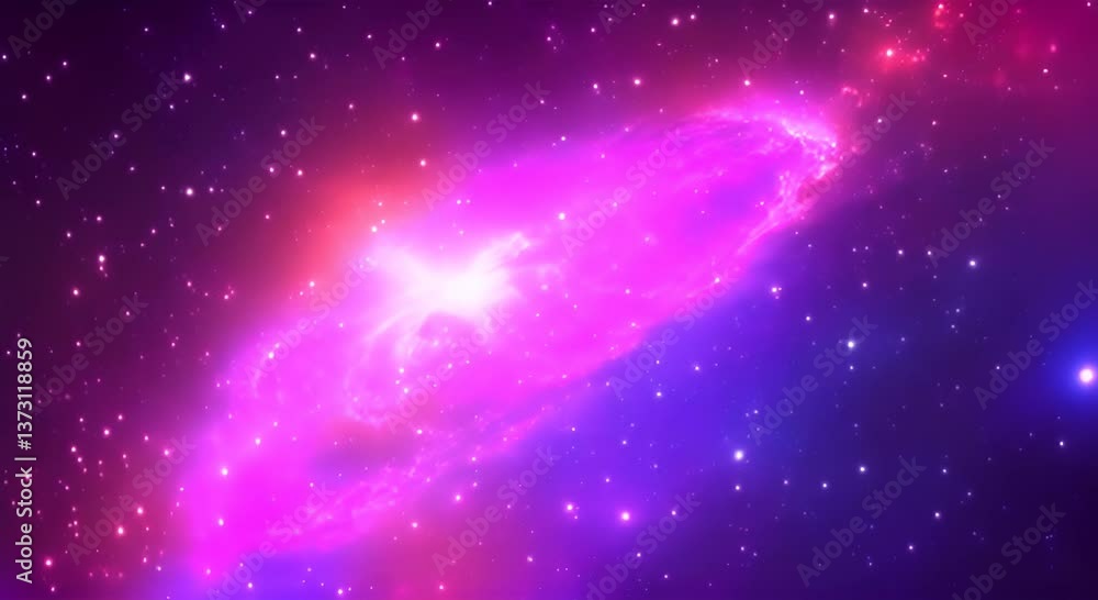 Poster loop animation of space nebula towards light loop animation glowing galaxies and stars passing foota
