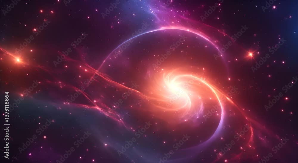 Poster loop animation of space nebula towards light loop animation glowing galaxies and stars passing foota