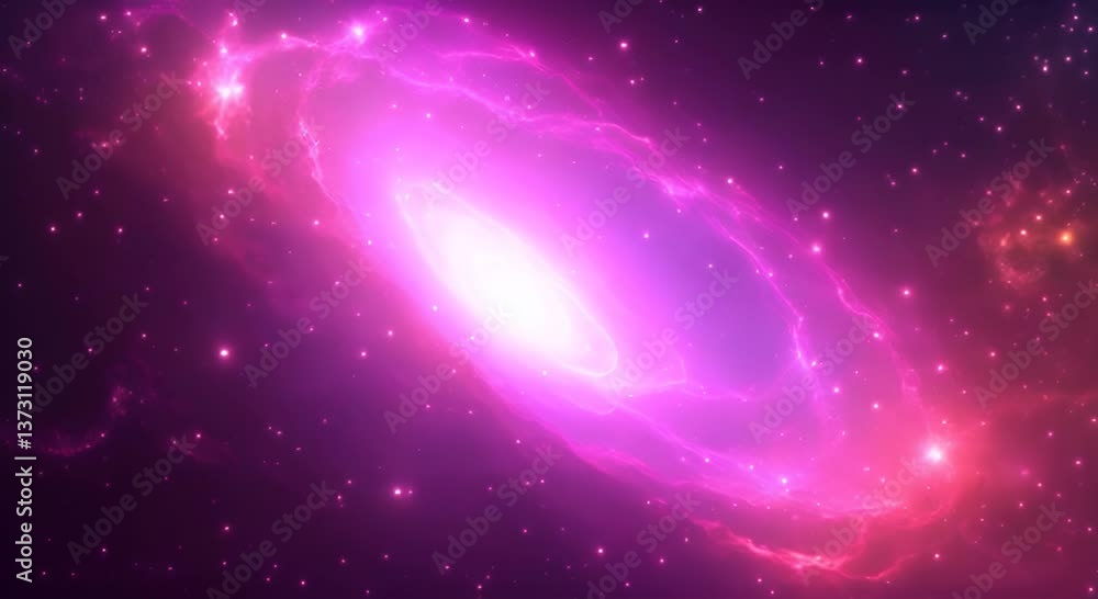 Poster loop animation of space nebula towards light loop animation glowing galaxies and stars passing foota