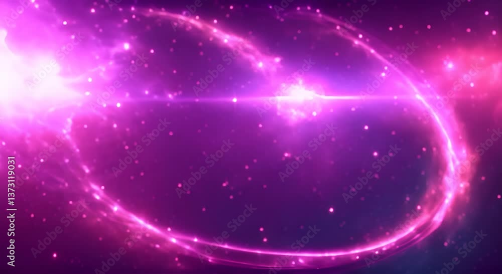Poster loop animation of space nebula towards light loop animation glowing galaxies and stars passing foota
