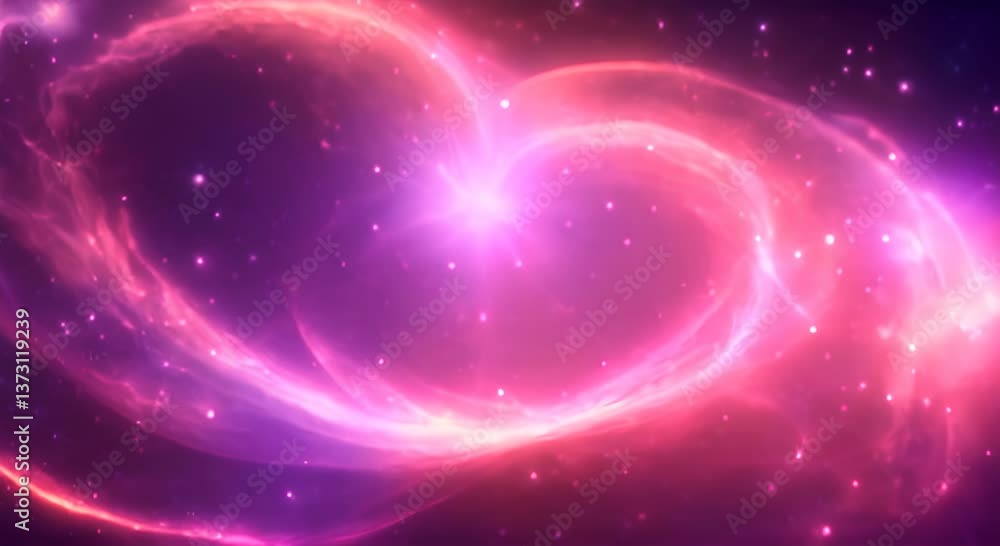 Poster loop animation of space nebula towards light loop animation glowing galaxies and stars passing foota