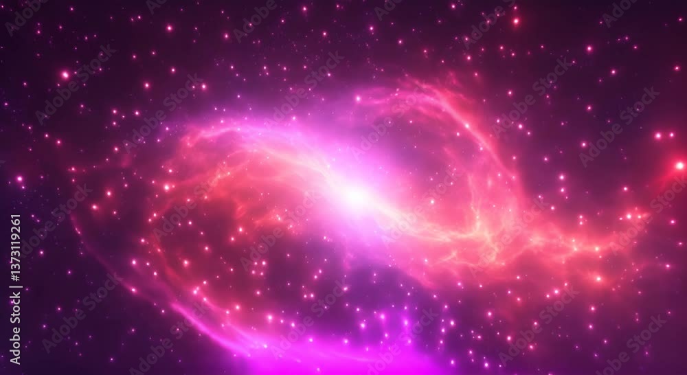 Poster loop animation of space nebula towards light loop animation glowing galaxies and stars passing foota
