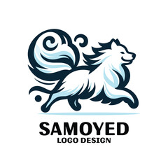 Samoyed Vector Logo Design