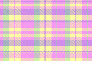 Majestic background pattern seamless, hotel textile check plaid. Horizontal vector texture fabric tartan in magenta and lime colors.