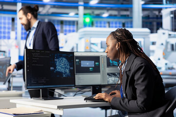 Photovoltaics factory developer programming AI tools, developing solutions to automate fault...