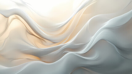 Obraz premium Captivating abstract visualization of fluid dynamic waves and curves conveying a sense of energy technology and mesmerizing digital. Silken Mirage. Illustration