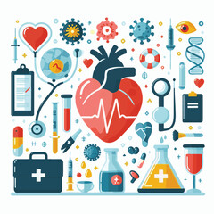 health, care, concept, world, background, day, medical, poster, symbol, happy, wellness, protection, design, hospital, healthy, april, doctor, vector, international, banner, heart, medicine, treatment