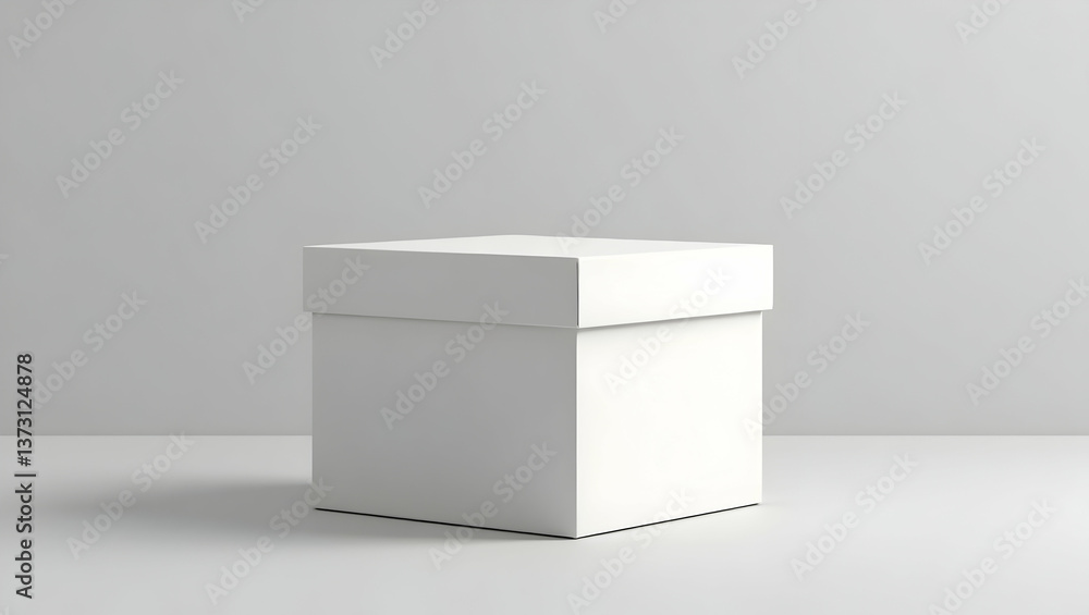 Aufkleber elegant white box with lid against a light backdrop showcasing minimalist design and pristine packag