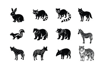 Animals silhouette vector illustration