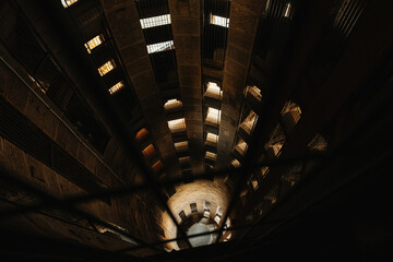 A stunning overhead view showcasing the intricate design of a captivating spiral architectural space