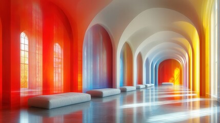 Colorful Abstraction in Modern Interior Design with Light and Space