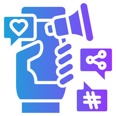 Mobile Ads glyph gradient icon