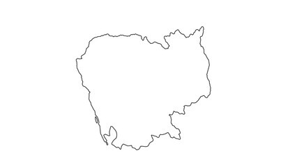 Cambodia Map Outline Vector	