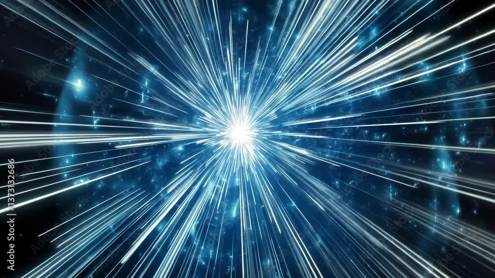 Poster cosmic explosion with radiant light expanding through dark space in a celestial display of energy an