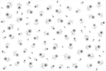 Black and white floral silhouette design background