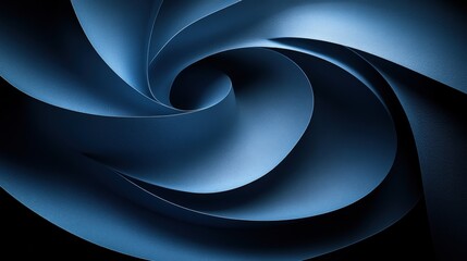 Elegant Blue Paper Spiral Abstract Design with Smooth Curves