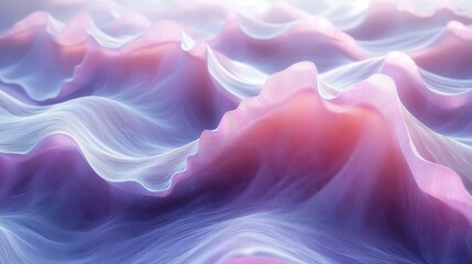 Ethereal Waves of Colorful Flowing Fabric in Soft Light Tones