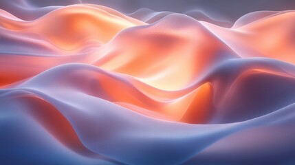 Soft Waves of Colorful Fabric Flowing in Abstract Design