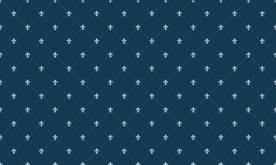 Elegant fleurdelis pattern on a deep blue background. Perfect for invitations, website backgrounds, or adding a touch of sophisticated style to your designs.