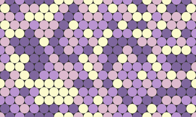 Abstract pastel circle pattern.  Seamless texture of soft purple and cream circles arranged in a dynamic, wavelike design.