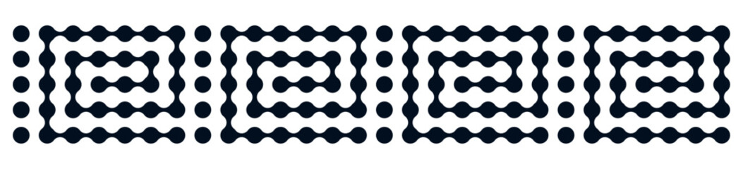 Morphing metaball connect pattern with brain-like circles. Abstract molecular dots and organic shapes. Flat vector illustration isolated on white background.