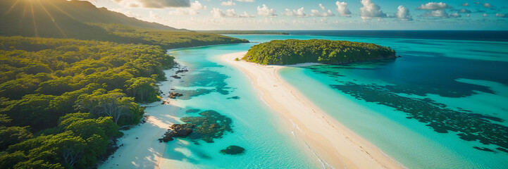 stunning coconut islands Australia,  sunny summer day