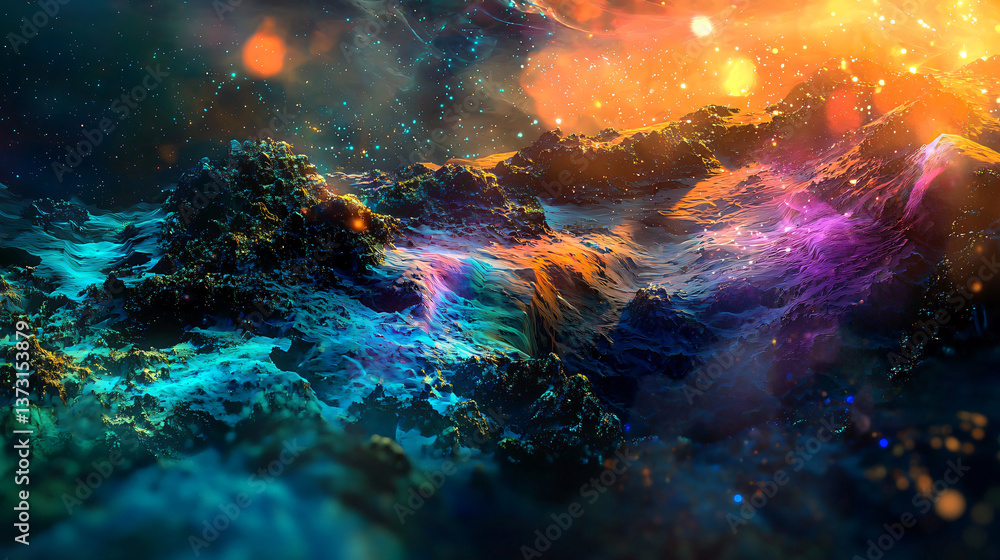 Aufkleber colorful abstract background filled with vibrant swirls and dynamic patterns creating a whimsical an