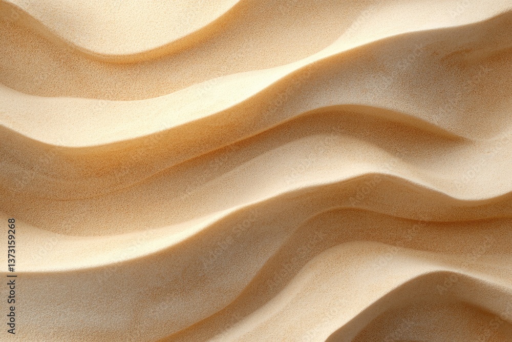 Poster abstract aerial view of sand dunes with golden hues, highlighting light and shadow play in natural p